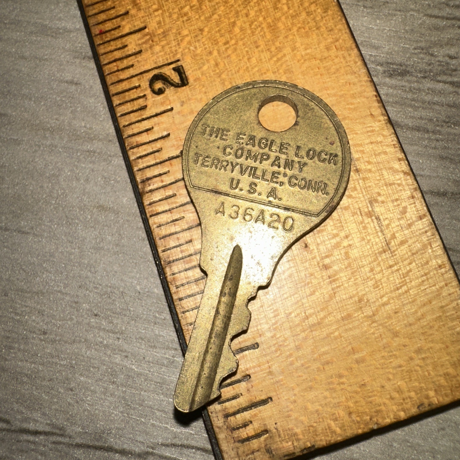 Antique Eagle Lock Co. Key #A36A20 Majestic Eagle Brass Key!