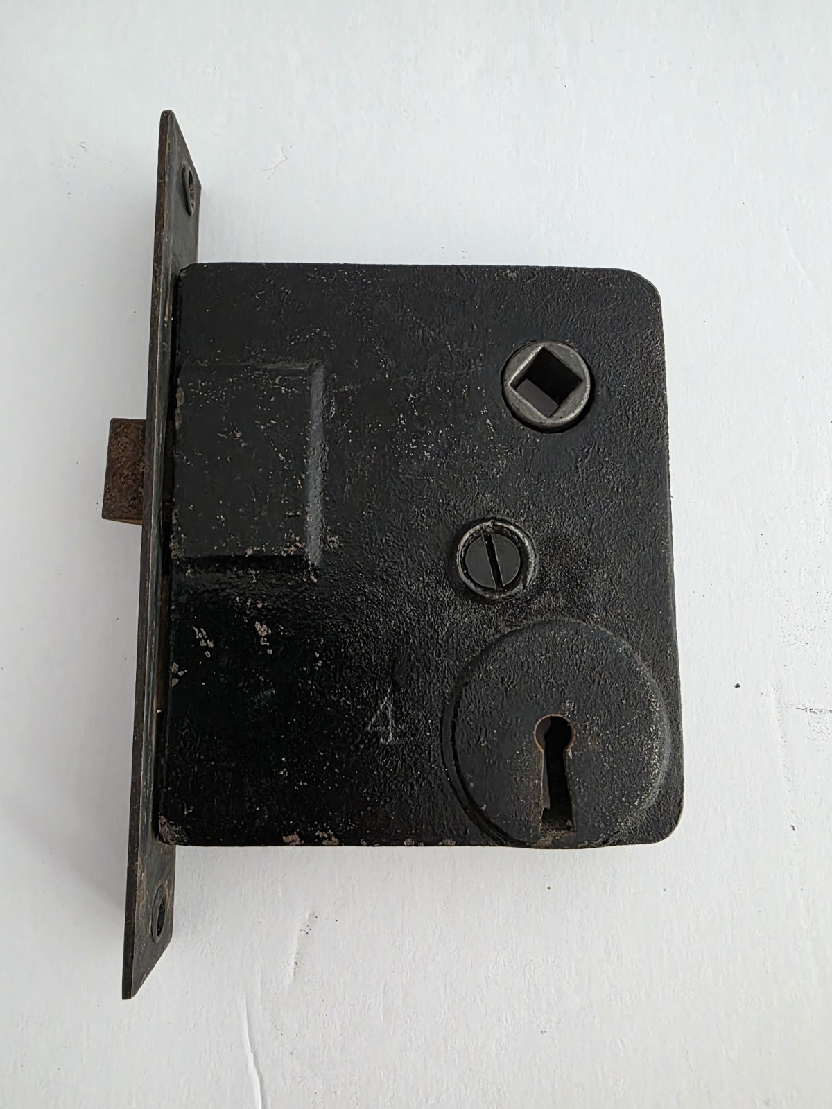 Antique Metal Door Latch and Skeleton Key Lock – Lot of 4 – No Keys