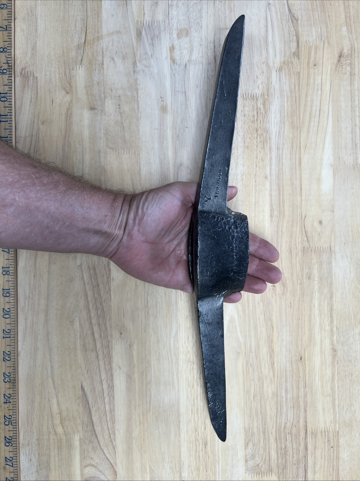 Antique WARWOOD 2 Pick Axe Rail Road Entrenching Tool Rock Dig Metal Forge Weld