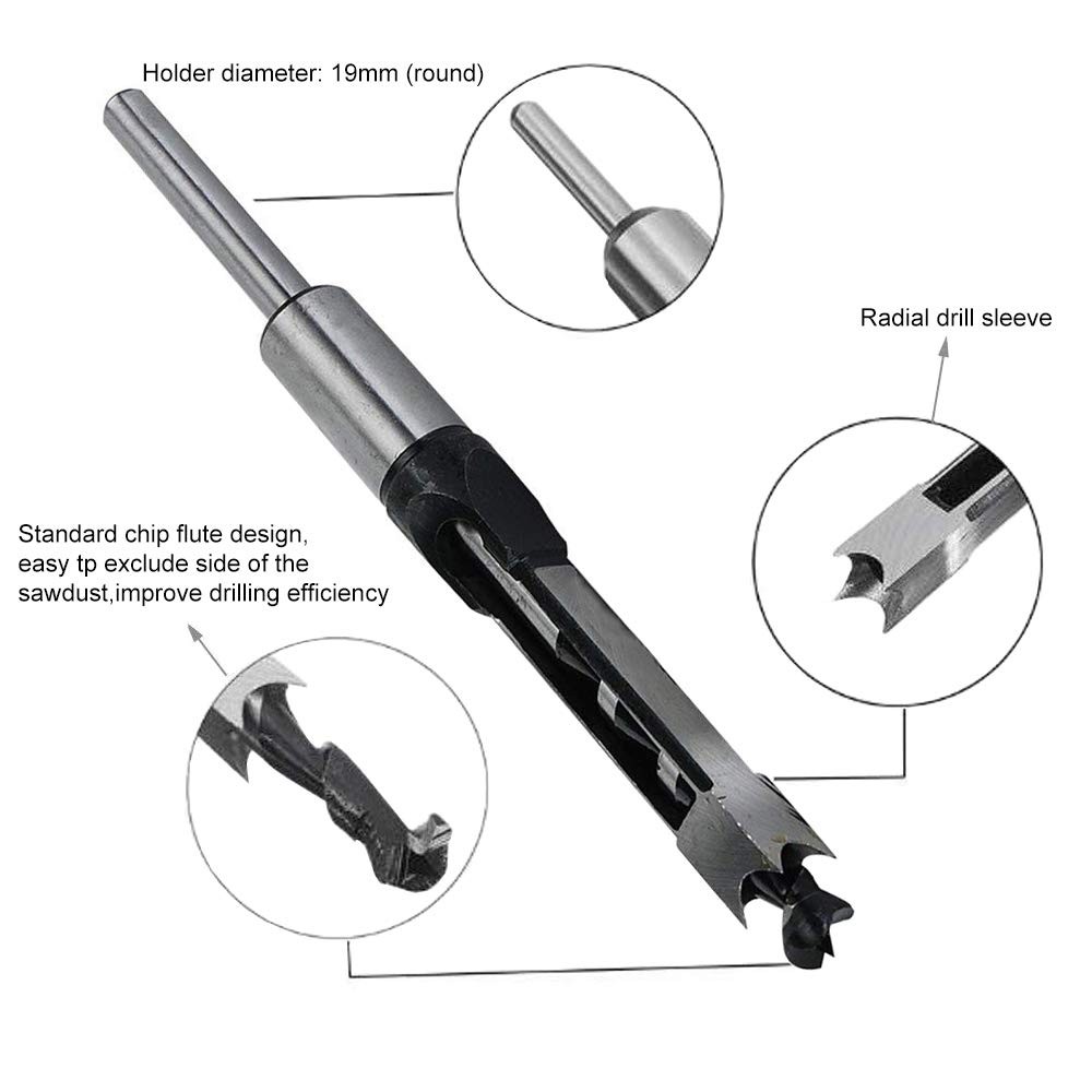 3/4″ Mortising Chisel Bit Woodworking Square Hole Drill Bits Woodworker Power…