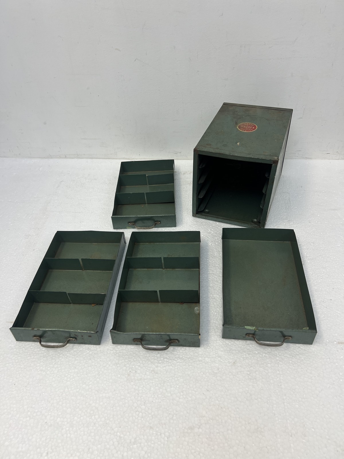 Vintage 4 Drawer Metal Parts Cabinet Tool Box Organizer WARDS MASTER QUALITY bin