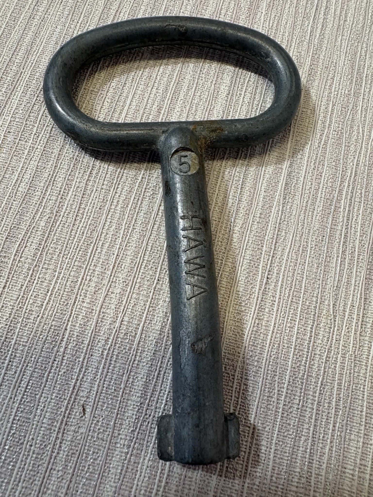 Vintage Industrial Enclosure Key HAWA brand No. 5 Electrical Cabinet/Machinery