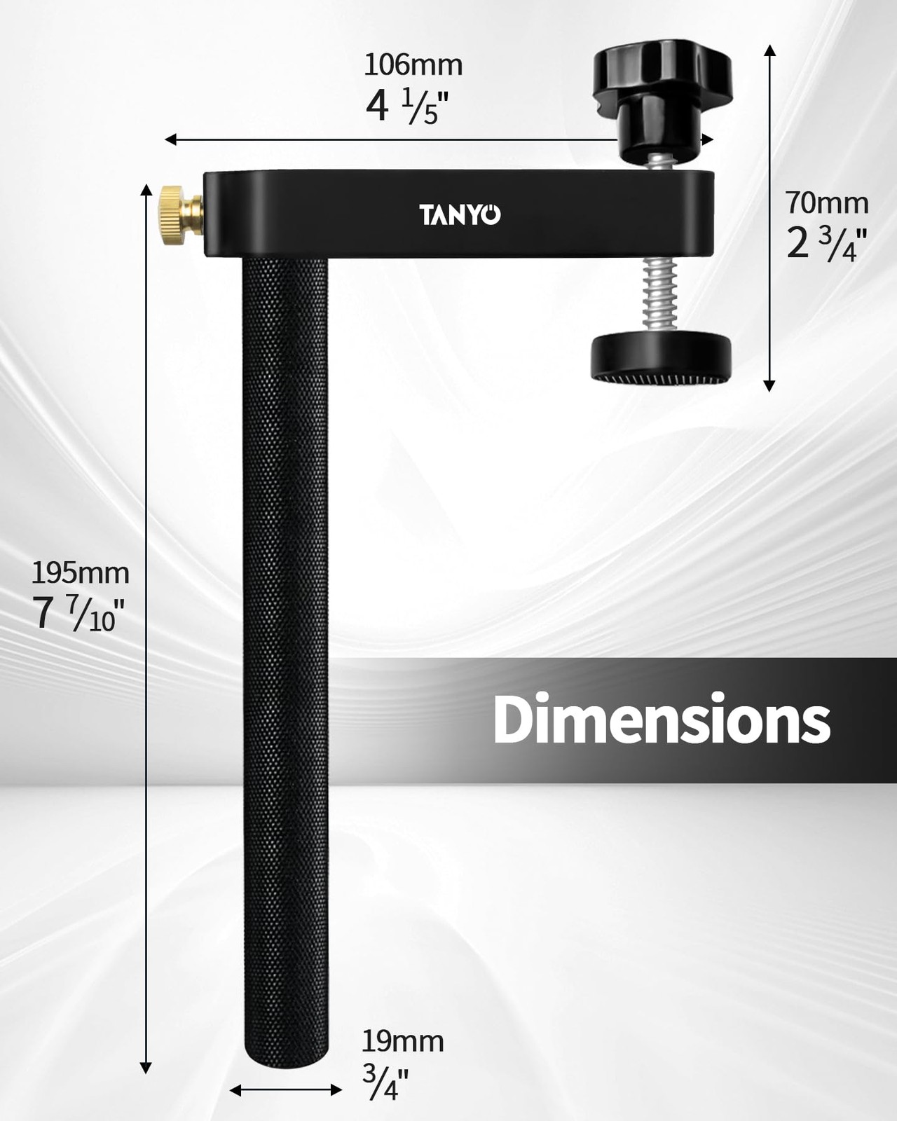 TANYO Bench Dog Clamp, 3/4″ Hole Clamps for Woodworking, 19mm 19mm, Black