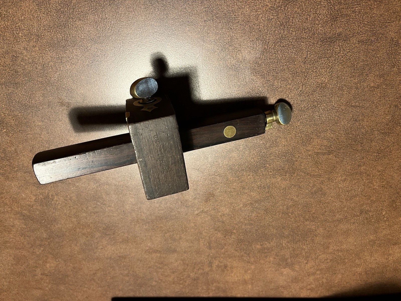 F.G. Pearson Acute Sheffield-J.S. Bullard Rosewood & Brass Marking Gauge EUC