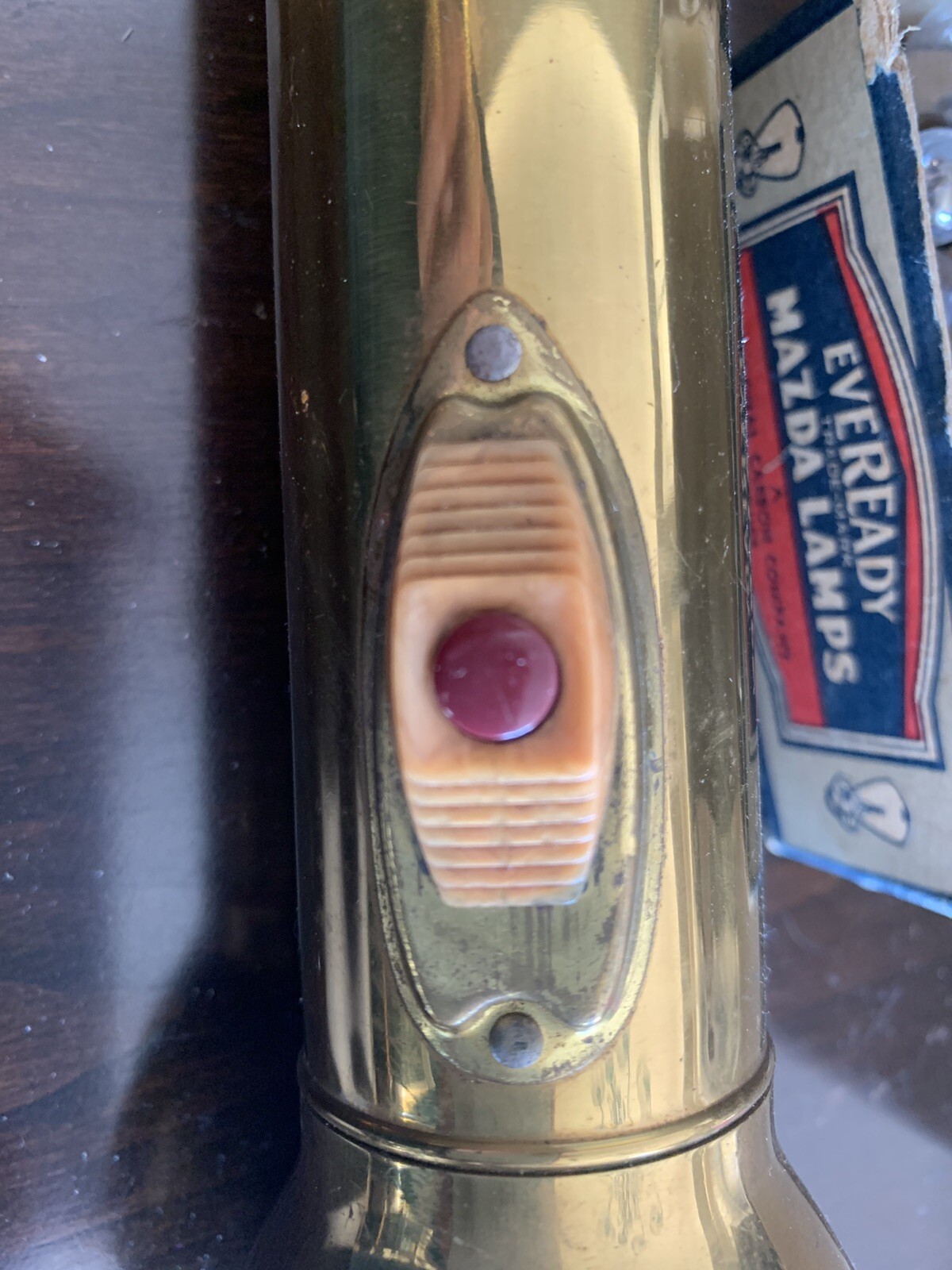 Vintage Flashlight Gold / Brass Color w lightbulbs