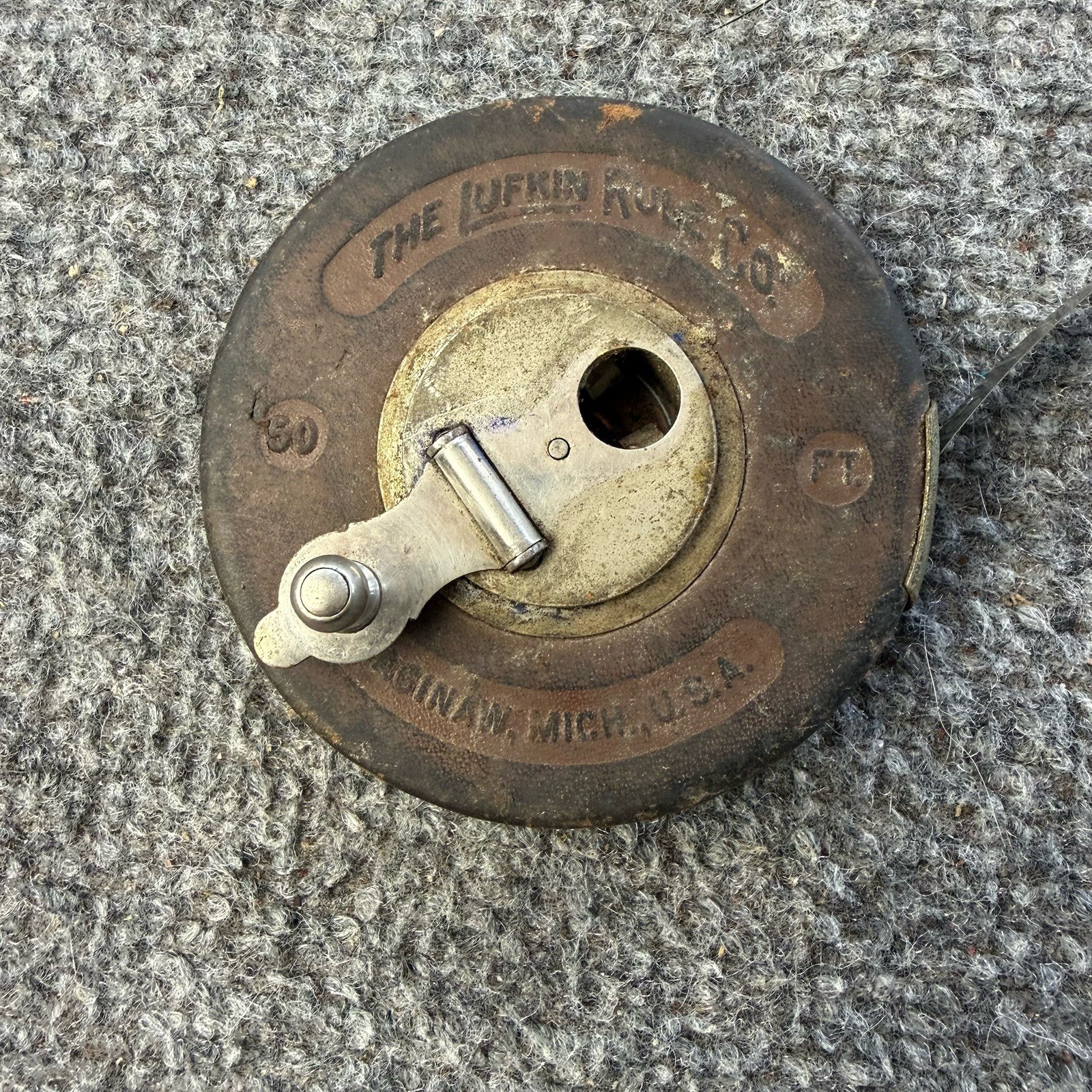 Vintage Lufkin Rule Co. Antique Steel Measuring Tape 50’ Made In USA