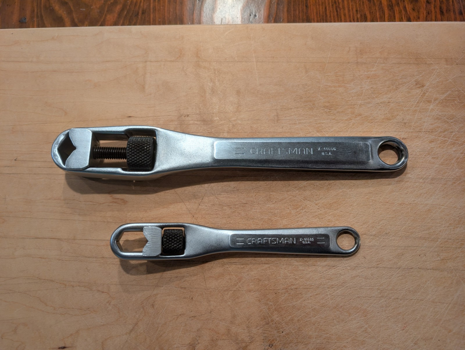 Vintage Craftsman X44666/ X44663 12″/8″Adjustable Pocket Socket Wrenches