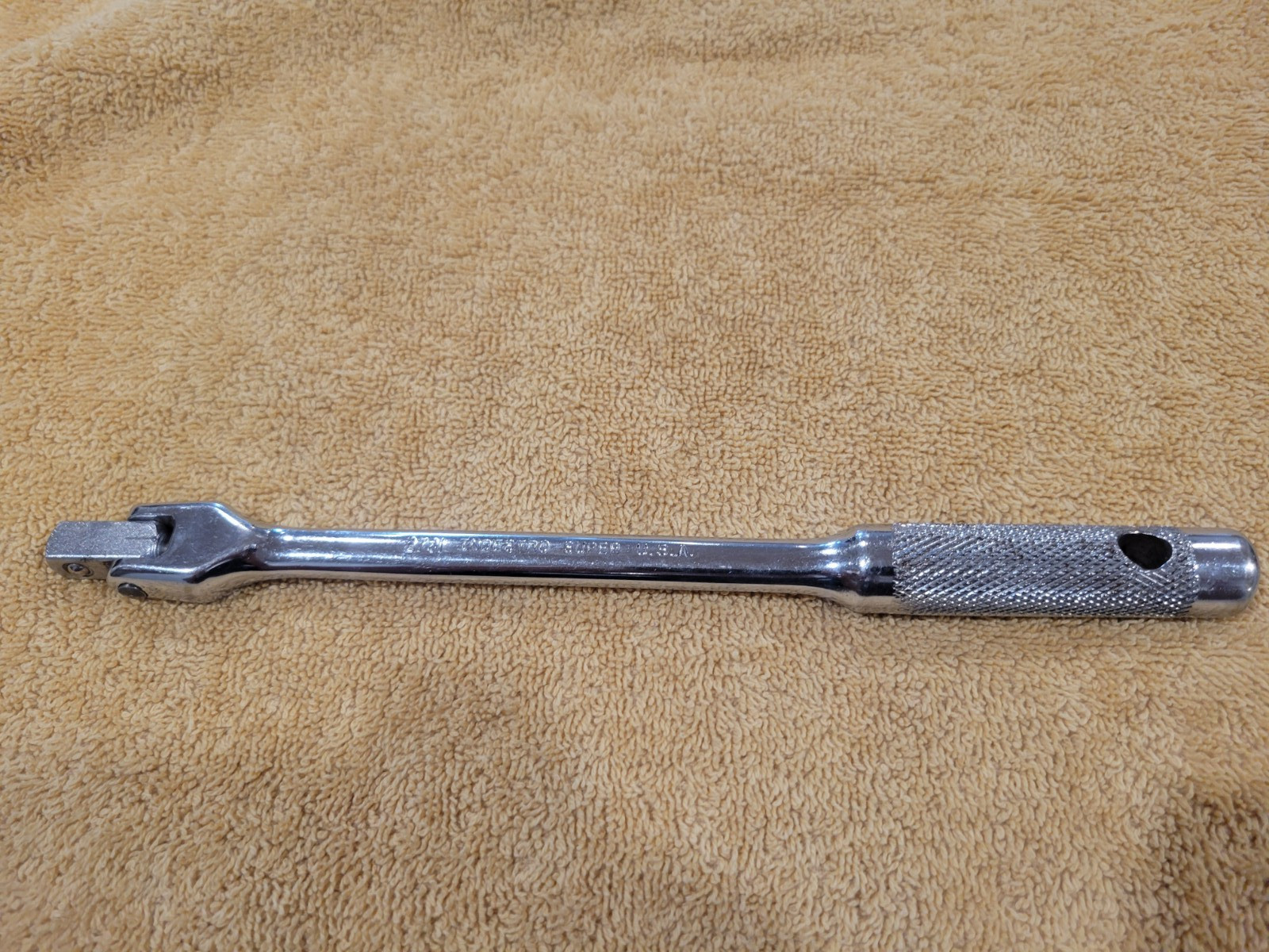 VTG.INDESTRO SUPER 3/8 DRIVE BREAKER BAR #2781 KNURLED HANDLE GREAT CONDITION