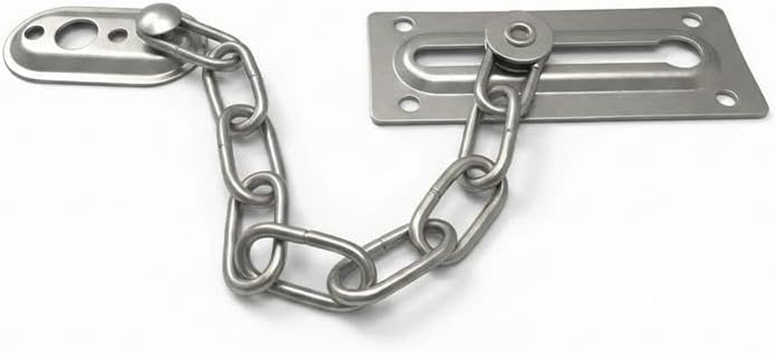 Satin Nickel Door Chain Guard – Heavy-Duty Solid Brass Lock for Home, Apartment