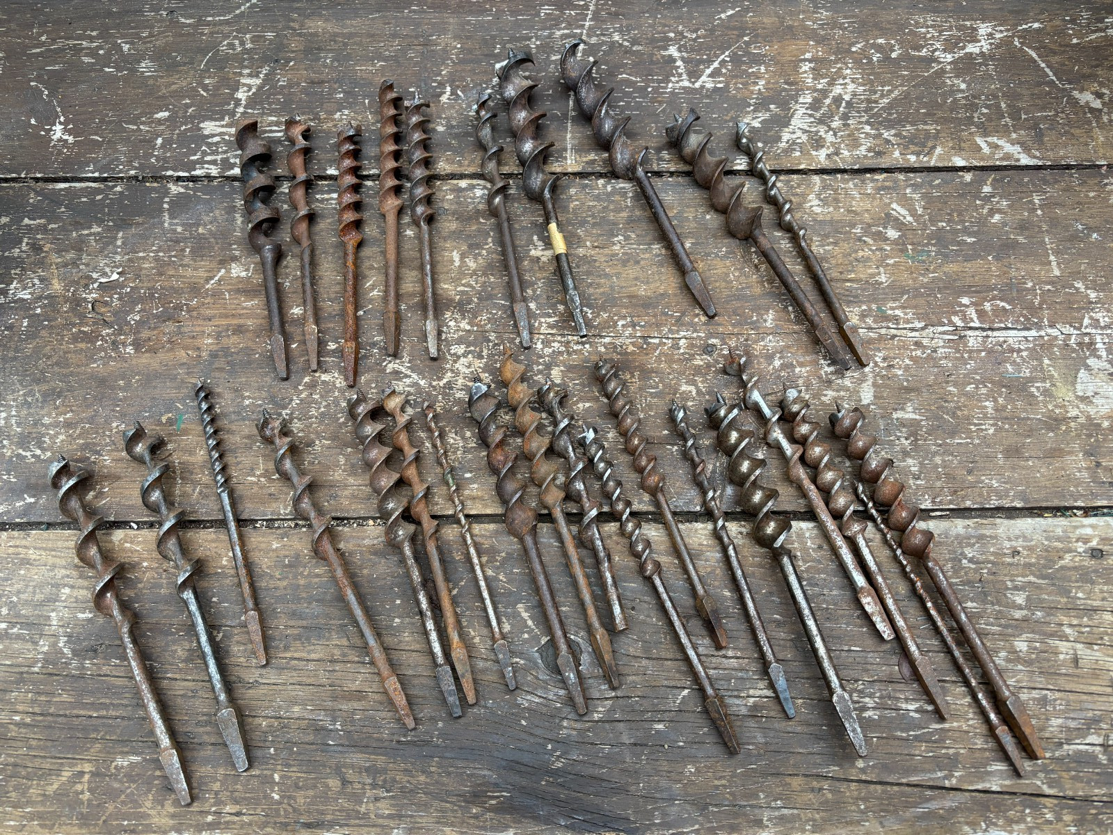 36 Vintage Hand Drill Auger Bits Lot Of 36