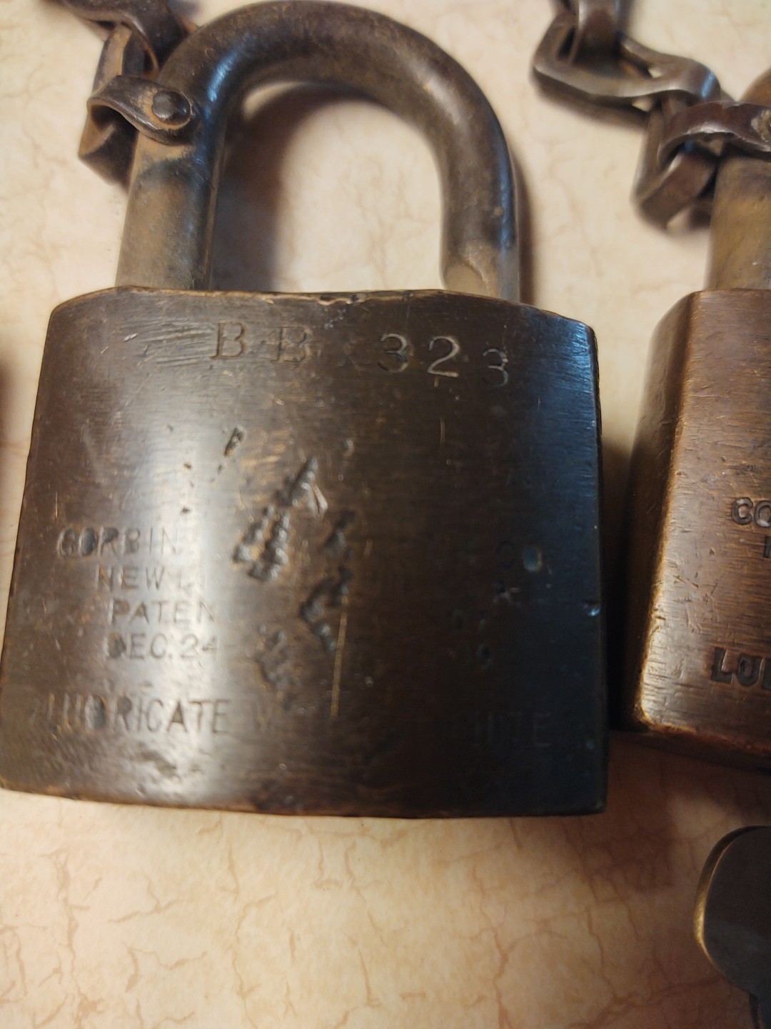 Lot of 3 Vintage Corbin SOCO Padlocks Standard Oil Company w/ 2 keys S.O.C.O.