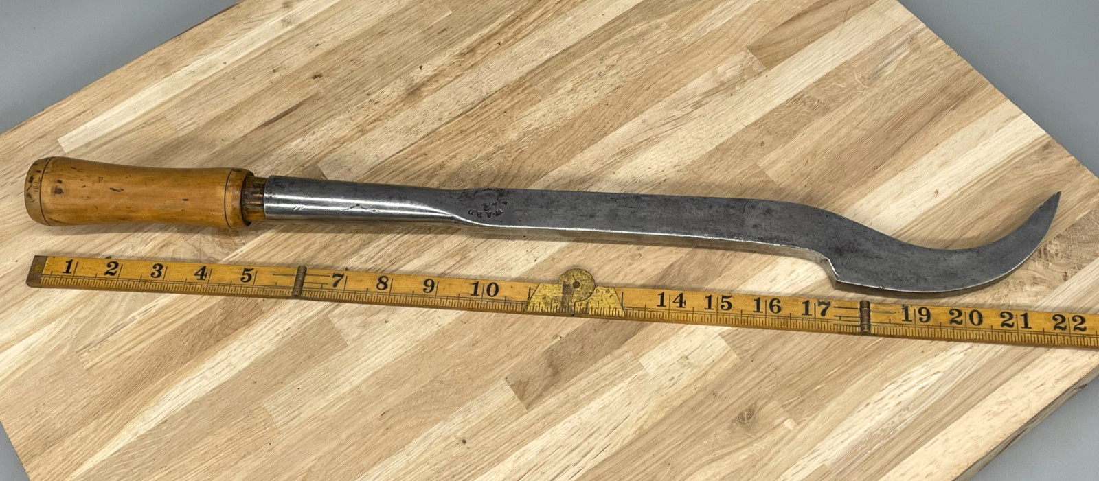 Vintage Large WARD W&P 1/2″ Socketed Swan Neck Lock Mortise Chisel Old Tool