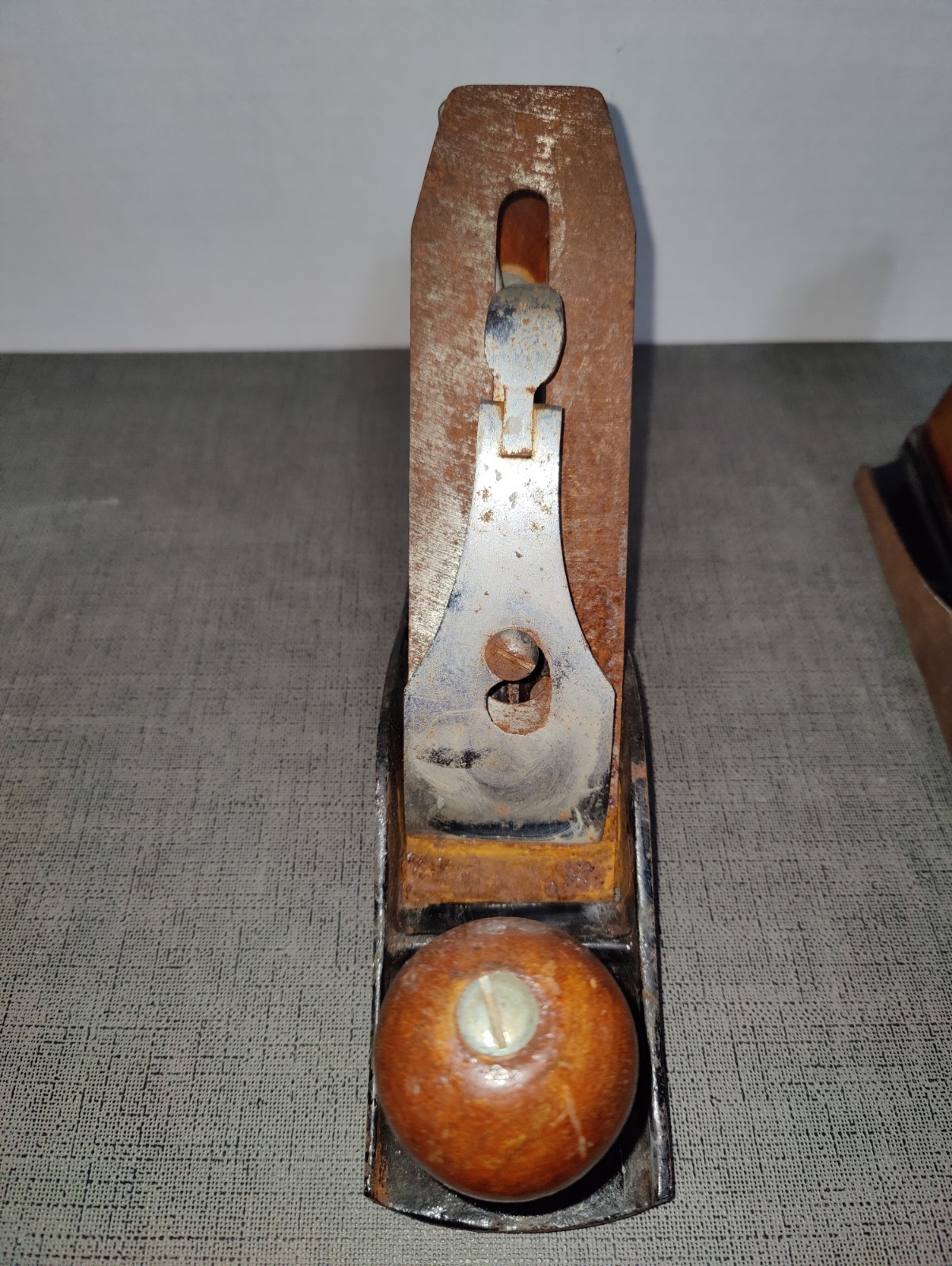 Lot of 2 Vintage Made In USA Smooth Bottom Wood Hand Plain 9.5″ + 1 Homemade