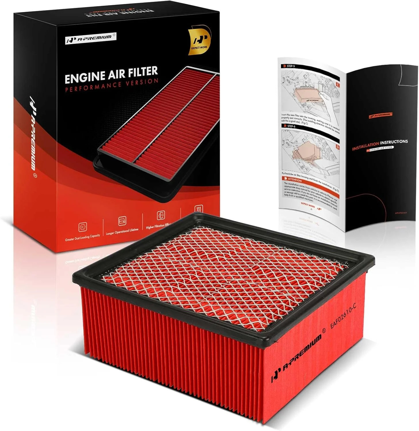 Pre-Oiled Engine Air Filter Compatible with Ram 2500/3500 2011-2024, 4500/5500 2