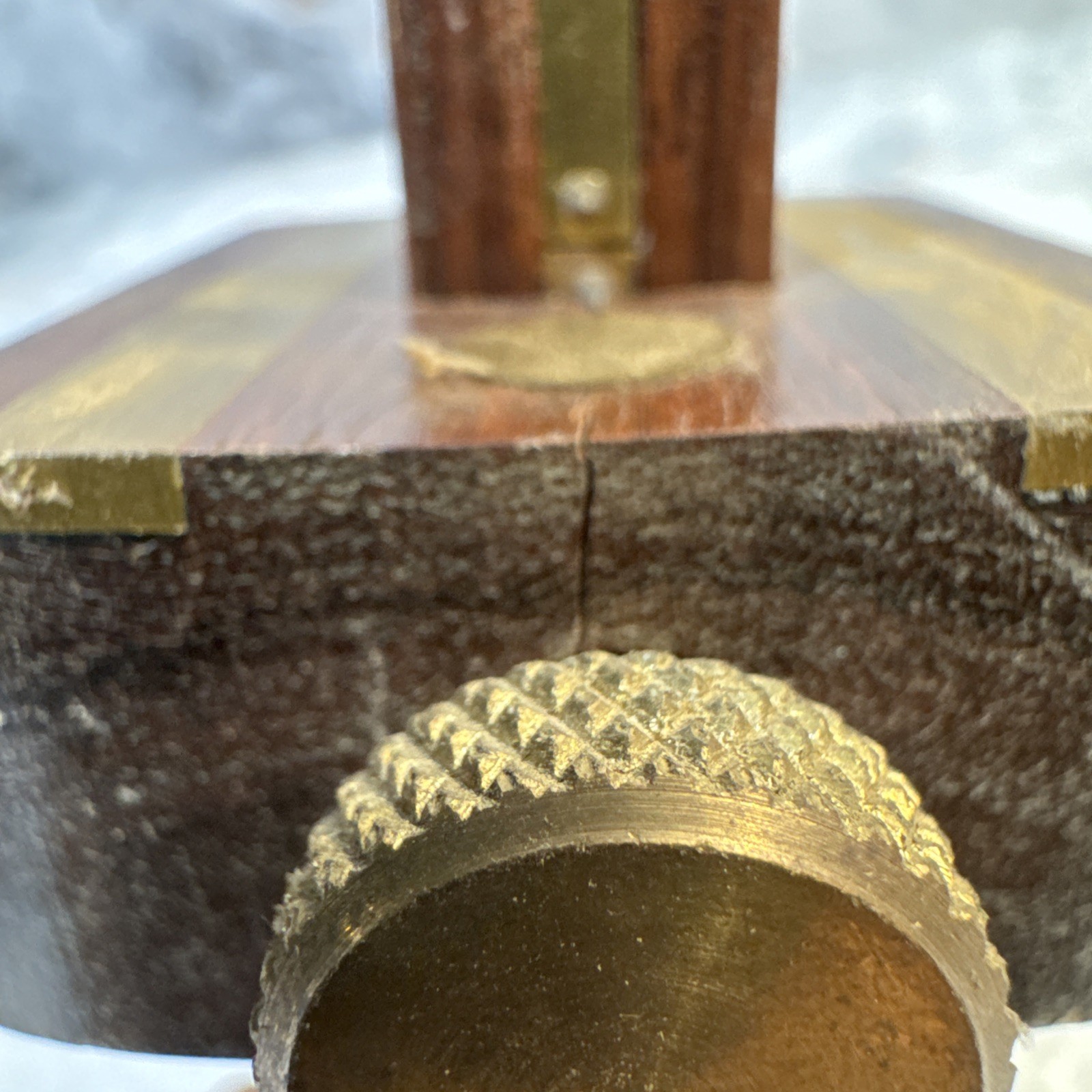 Crown Tools Carpenters Scribe Mortise Marking Gauge Brass (cracked)