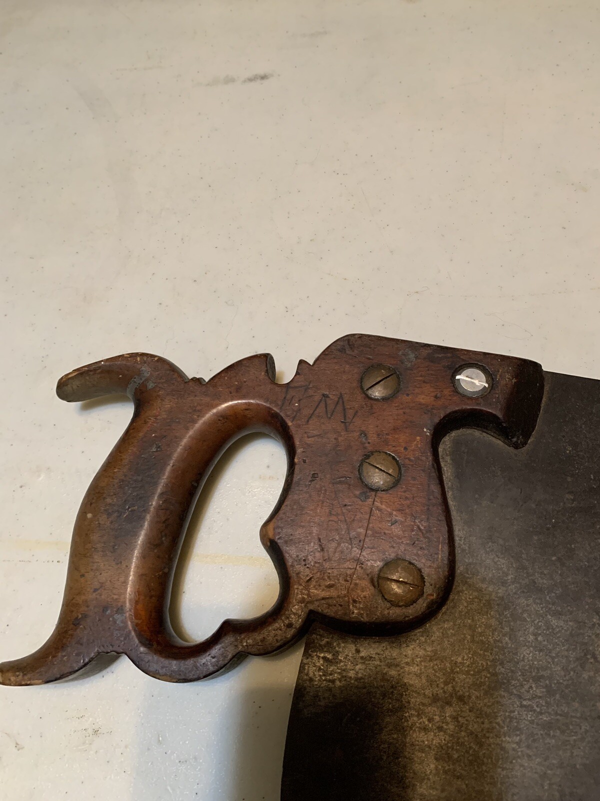 Vintage Disston Sons Philada 2 Medallion Cross Cut Hand Saw **Preowned & Used**
