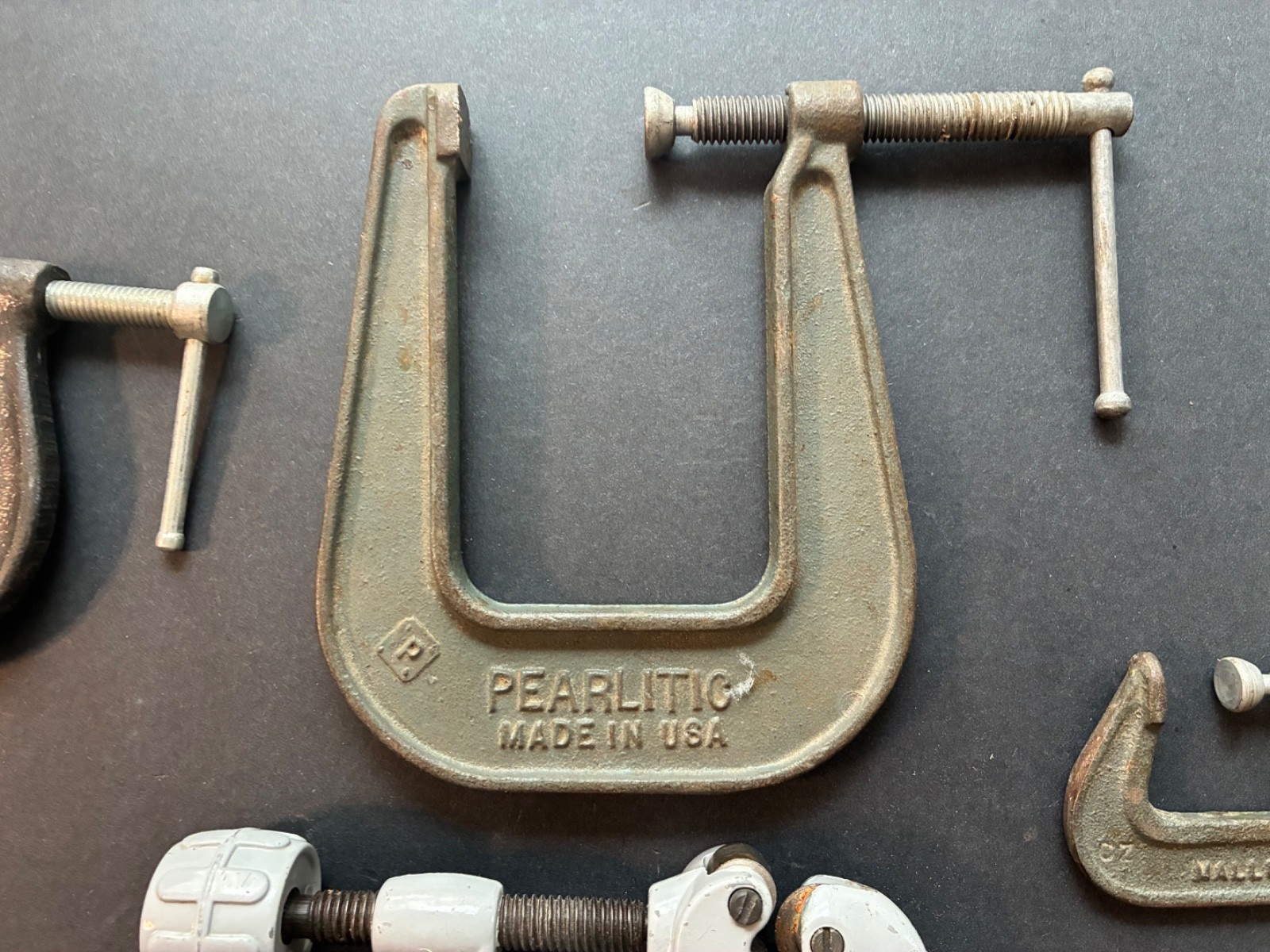 SEVEN (7) VINTAGE U.S.A. CLAMPS + RIDGID U.S.A. No. 15 Tubing Cutter