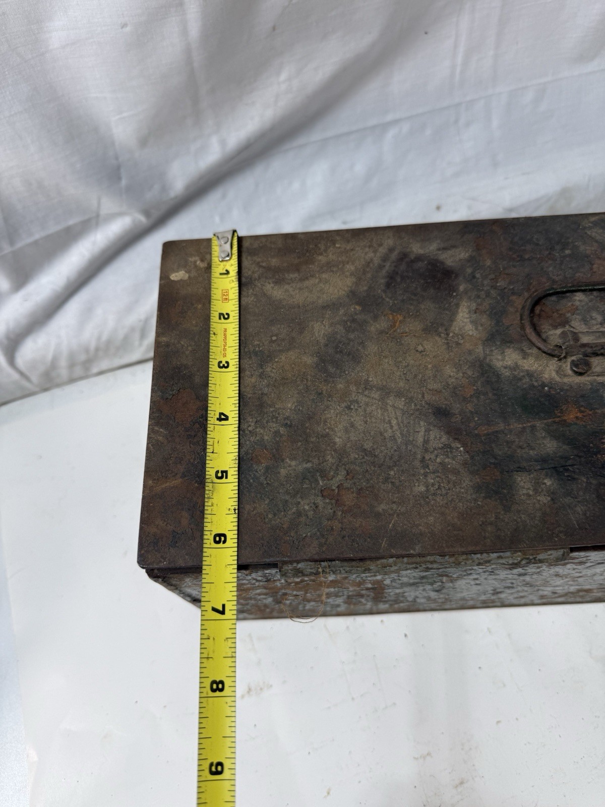 Vintage Industrial Metal Tool Box Lot Green Steel Box with Tray Galvanized