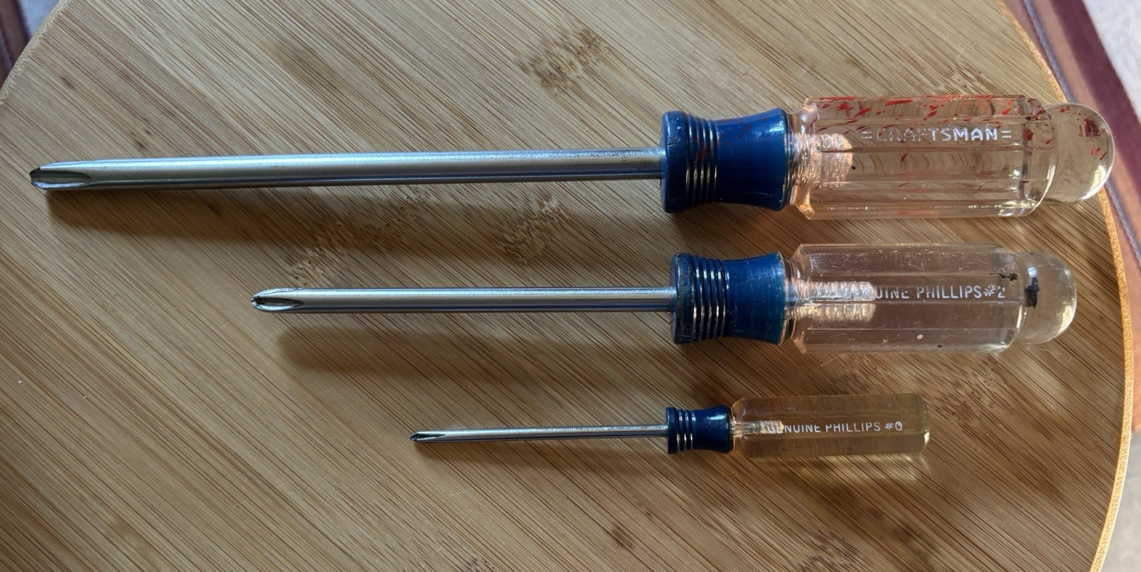 Lot 3 Vintage Craftsman Screwdriver Phillips #0, 2, 3 Head Lot Made In U.S.A.