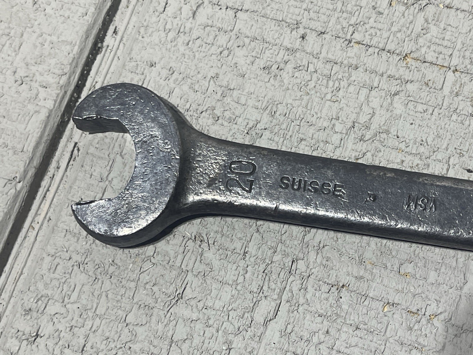 Vtg Eagle Brand SUISSE WSS Switzerland 20mm 17mm Double Open End Wrench