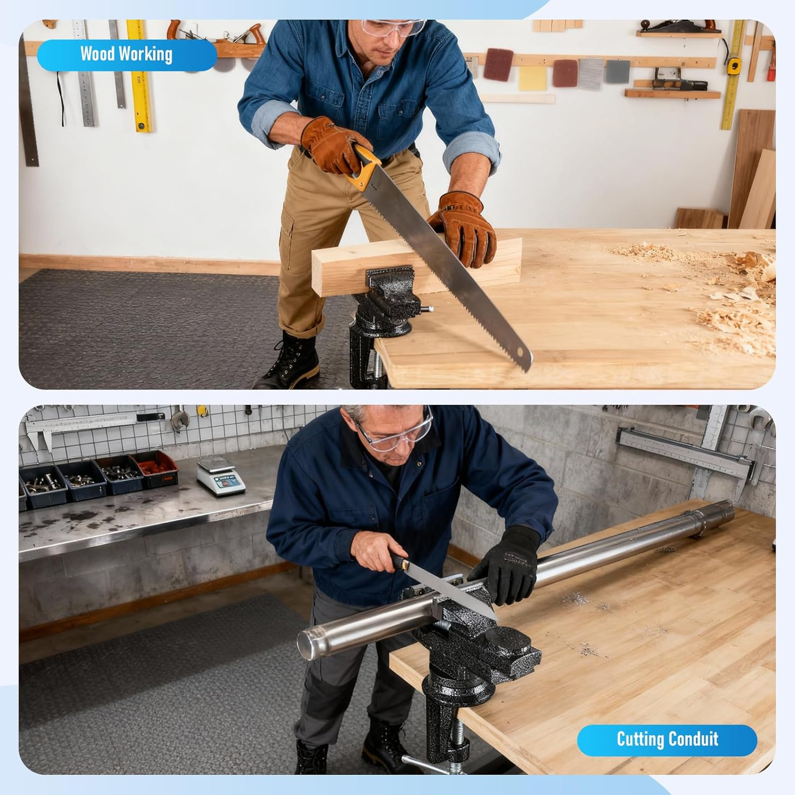 Table Vice 3 Inch Bench Vise Multipurpose Clamp-On Vice with Anvil,360° Swivel