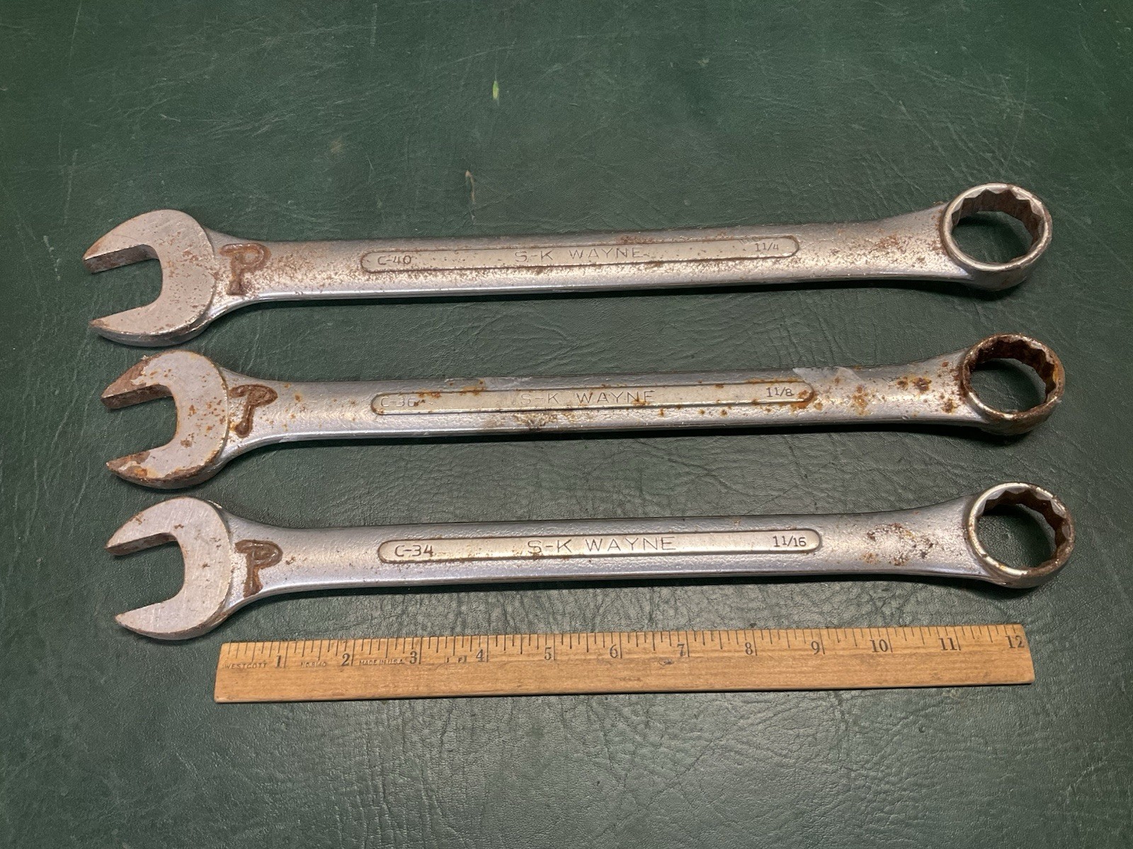 S-K Wayne C-40 1-1/4″ C-36 1-1/8″ C-34 1-1/4″ Combination Box End Wrenches