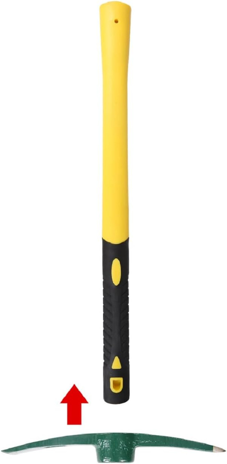 18Inch Pick Axe, Steel Forged Garden Pick, Premium Mattock Hoe with Fiberglass H