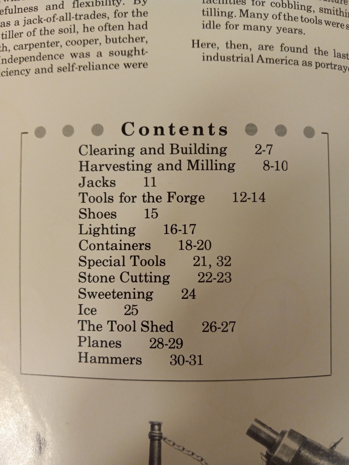 Early Tools and Equipment by Elmer L Smith, 8th Printing 1988, Applied Arts Publ