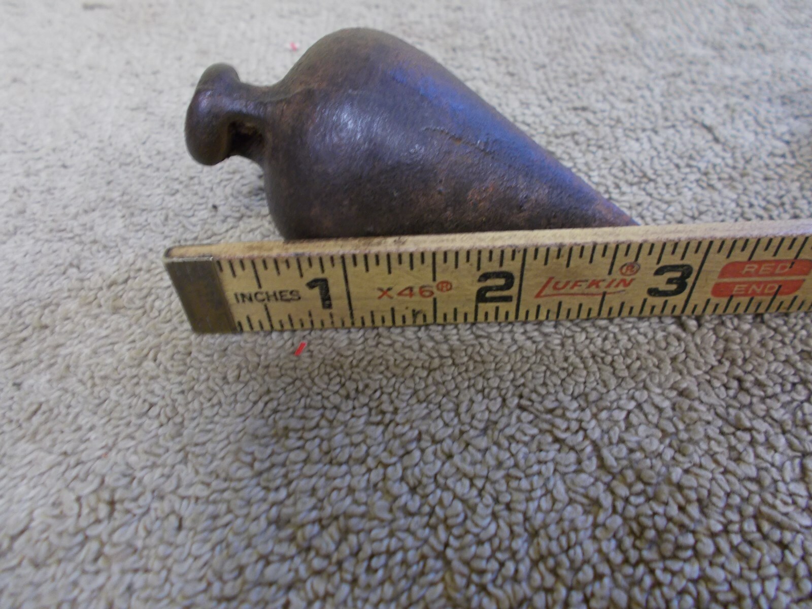 VINTAGE CAST IRON NO NAME PLUMB BOB CARPENTER TOOL TEAR DROP TURNIP CONE SHAPE
