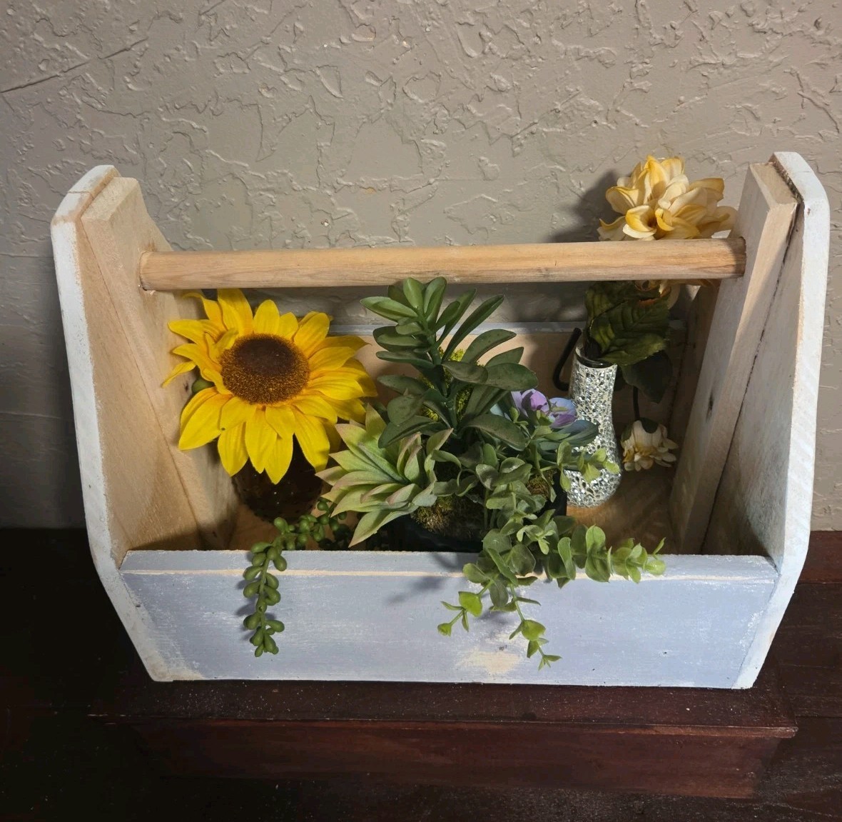 Reclaimed Wood Garden, Tool Caddy Tote Box Farmhouse Decor Or Use NICE 17x10x13″