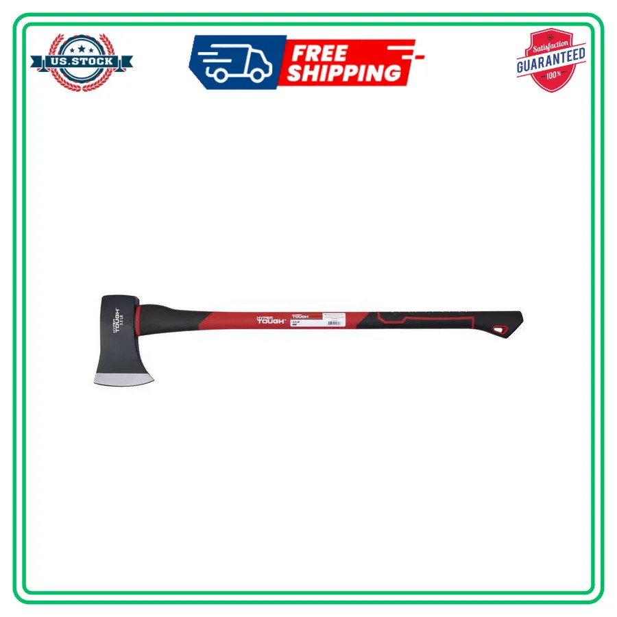 Hyper Tough 3.5 lb Single Bit Axe with Fiberglass Handle and Steel Head