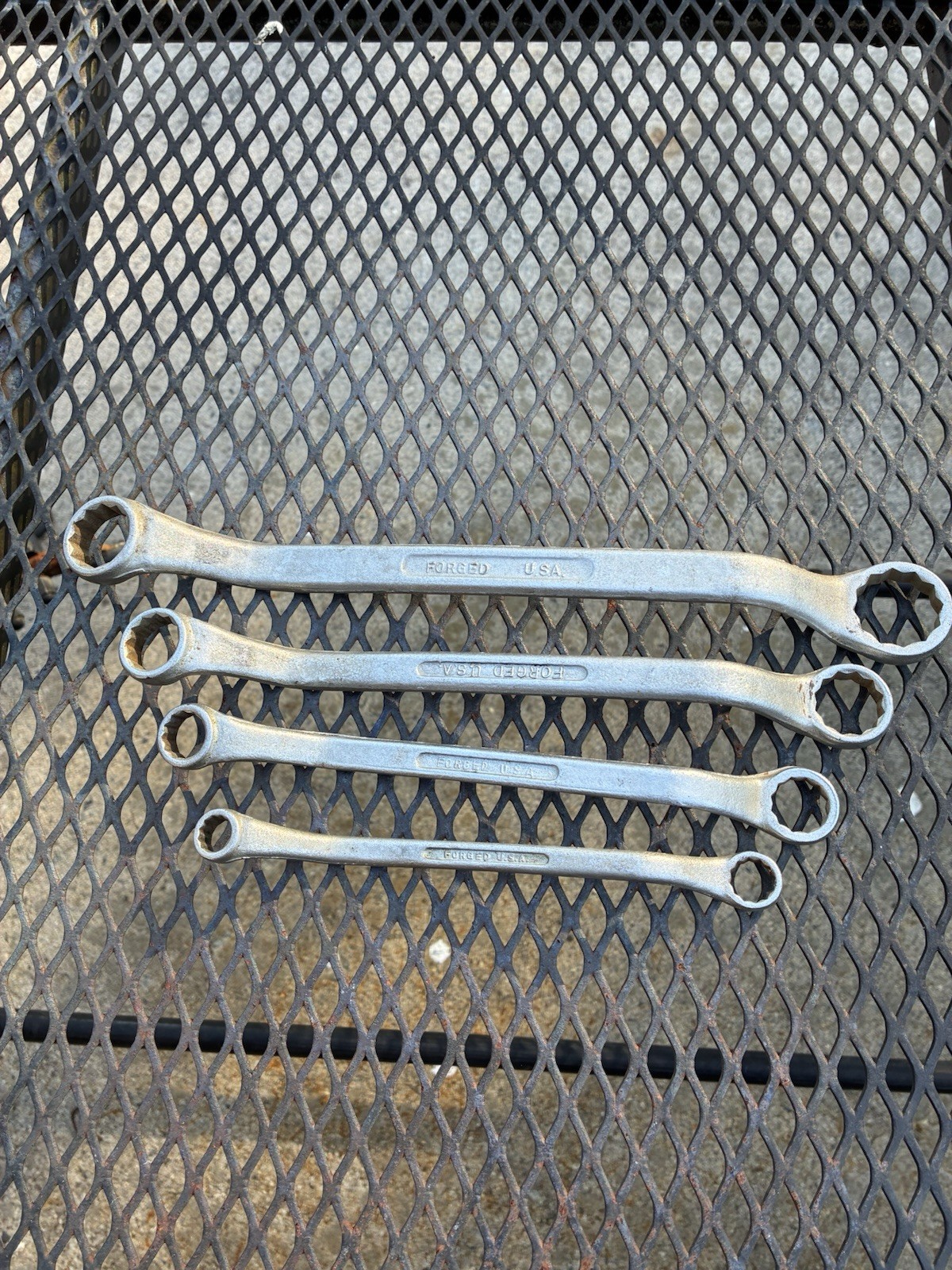 Vintage Barcalo Box End 4pc Wrench Set With Clip 3/8” to 7/8”, Made In USA