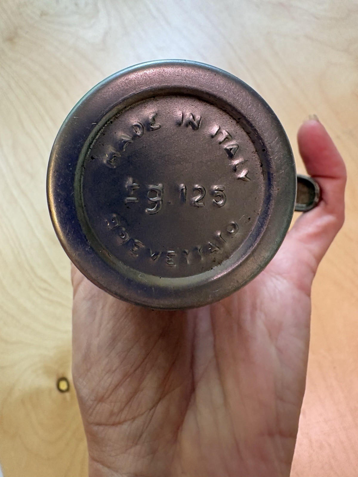 Vintage Brevettato 4 Inch Finger Pump Oil Can Made in Italy