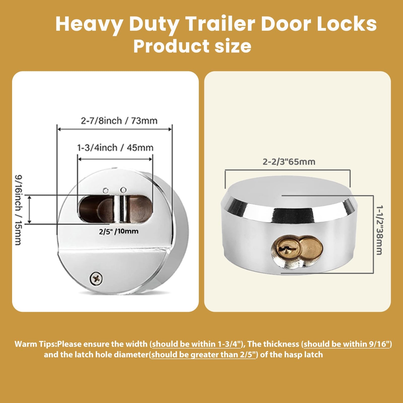 4 Pack Hidden Shackle Padlock Keyed Alike Heavy Duty Trailer Puck Padlocks An…