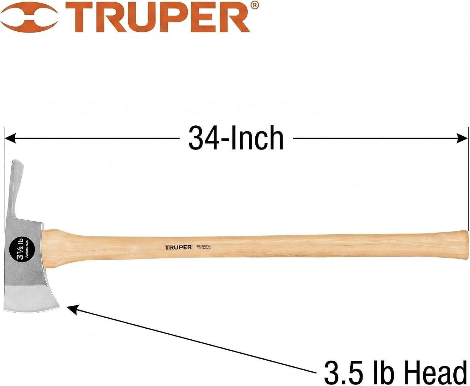 3.5 lb Pulaski Axe 34-Inch American Hickory Handle Forged Steel Dual-Purpose