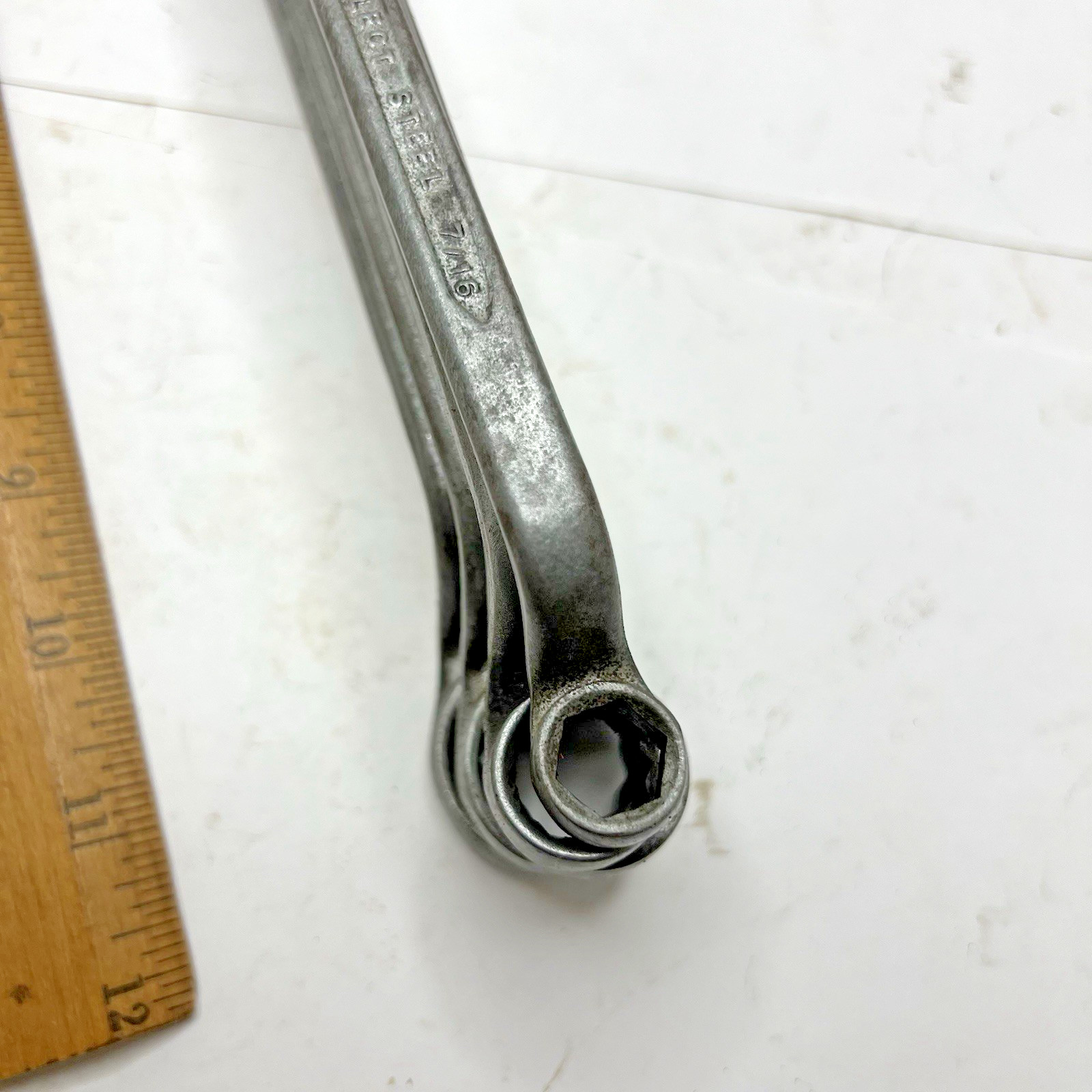 Vintage Lot 5 Forged Select Steel SAE DBE Offset Double Box End Wrench Set (USA)