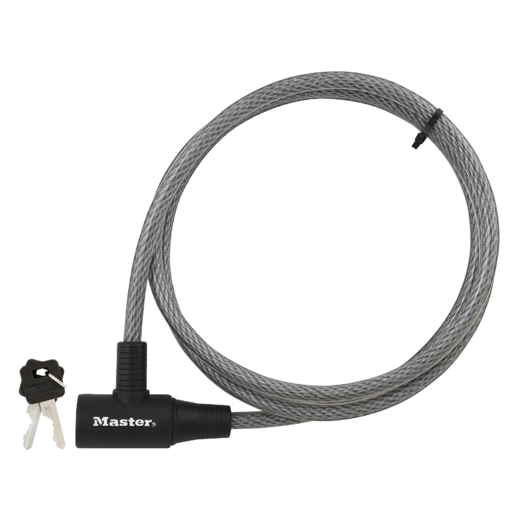 Master Lock Cable Lock, Keyed Bike 6 ft. Long, 8154DPF 6 Ft., Gray
