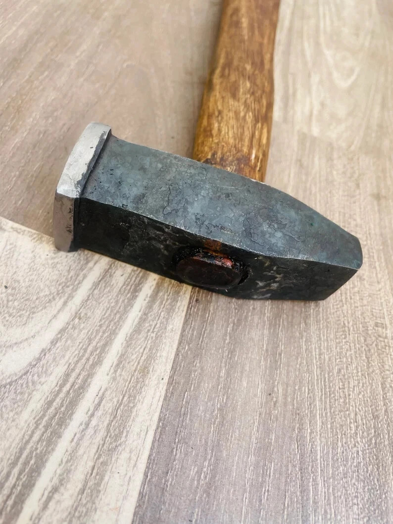 Blacksmith Hammer Iron Handforged Wood Working Square Head Hammer Tool Workshop