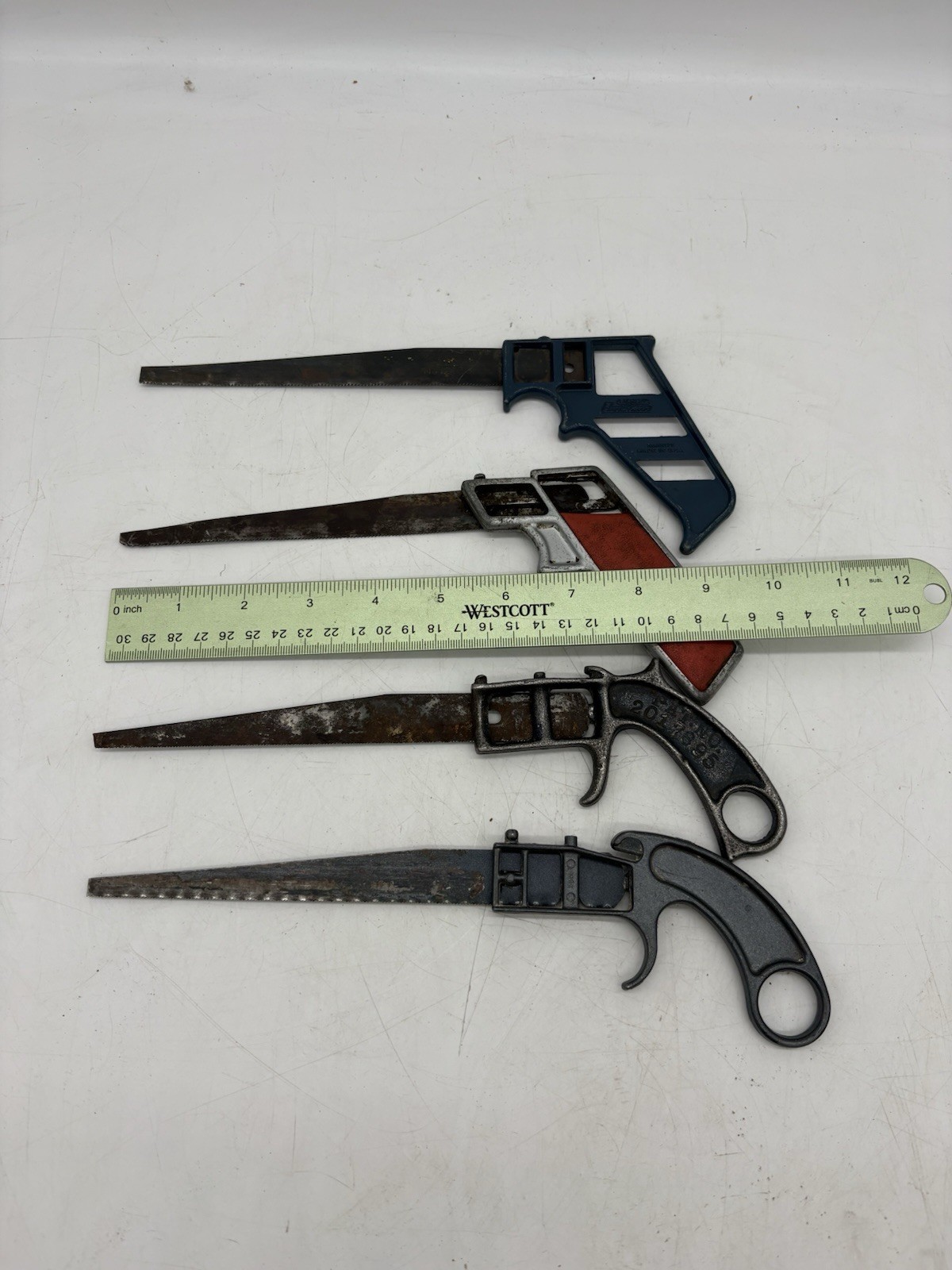 Lot of 4 Pistol Grip Keyhole Saws Great Neck #85 Allway Handy Stanley Handyman