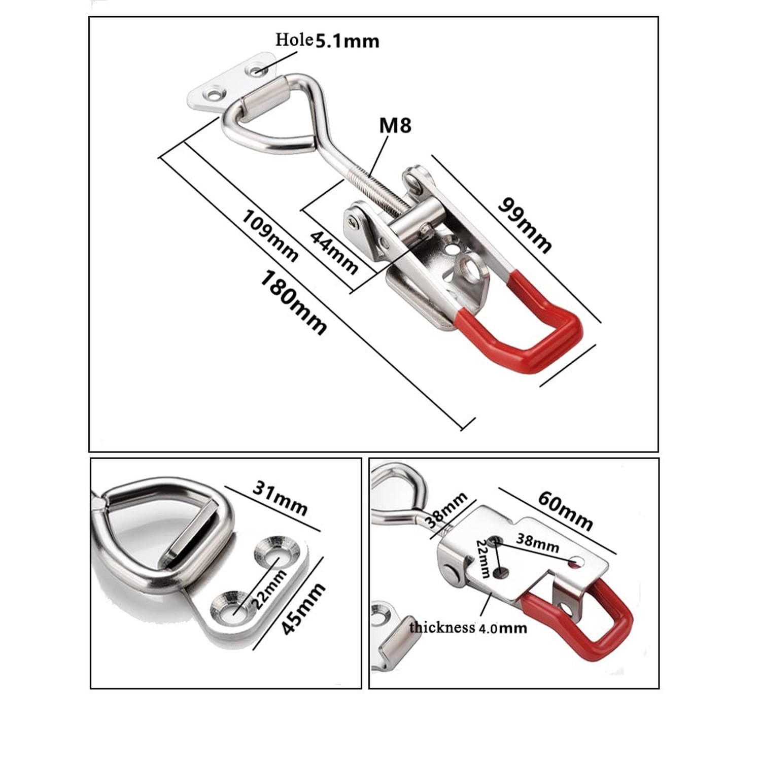 E-TING 2 Pack Heavy Duty Adjustable Toggle Latch for Smoker Toolbox | 4003 13…