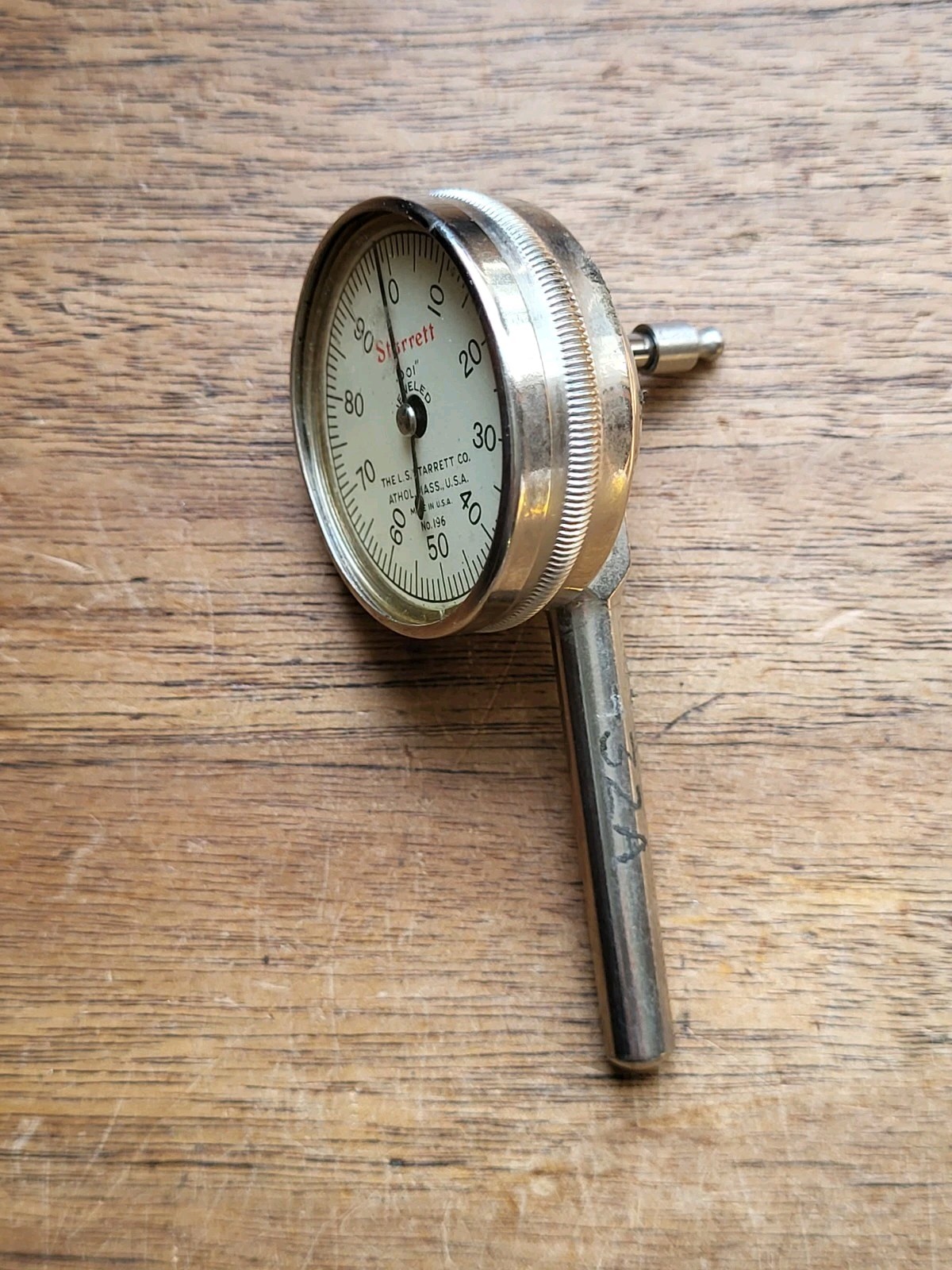 L. S. Starrett No. 196 Jeweled Dial Indicator .001″ w/Accessories Machinist Tool