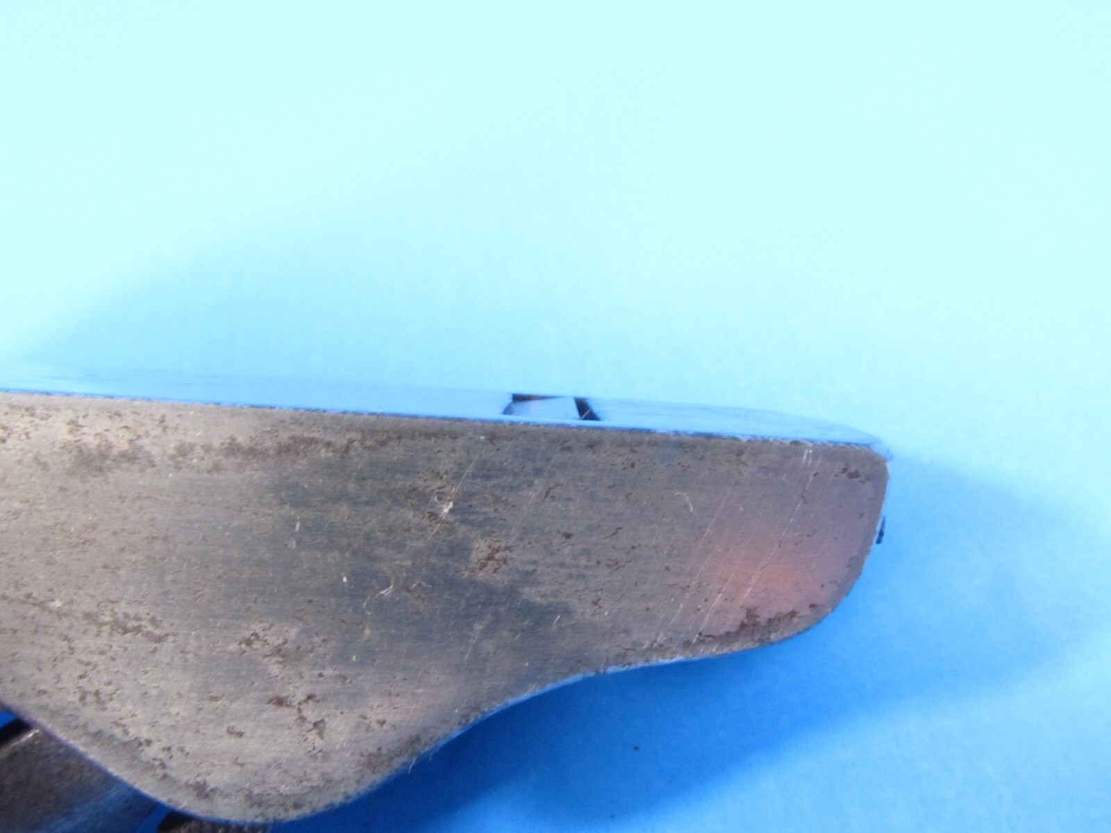 showy small 101 size wood plane w/ threaded adjuster & sharpening file unmarked