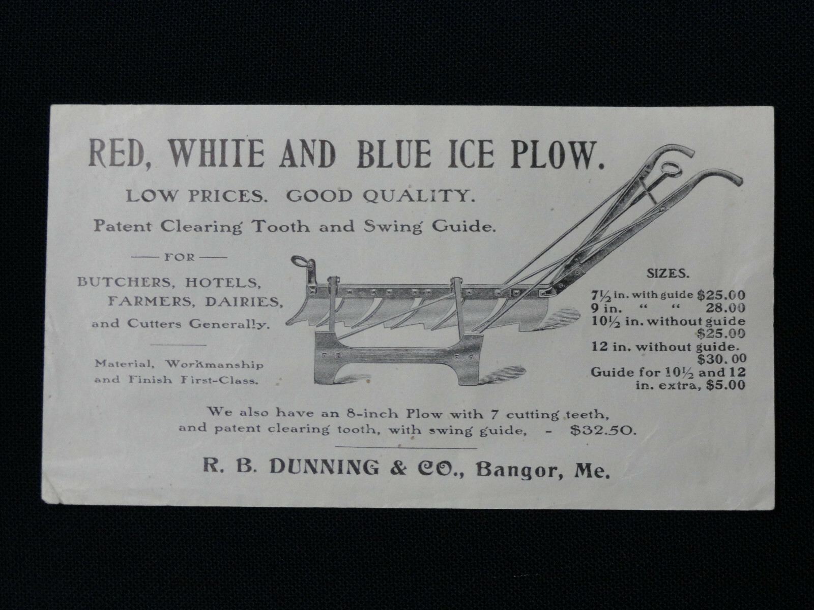 Original Red White & Blue Brand Ice Plow Advertising Mailer Ames Plow Co NEAT