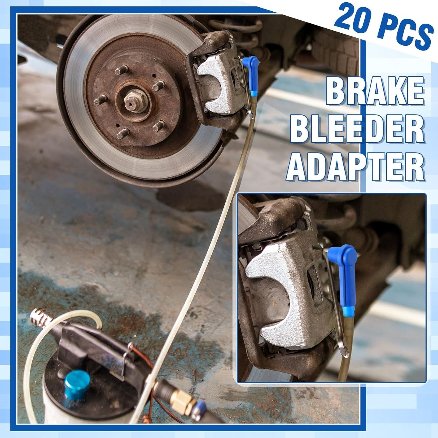 20 Pcs Brake Bleeder Kit Brake Bleeder Adapter Brake Oil Change Tool Connector