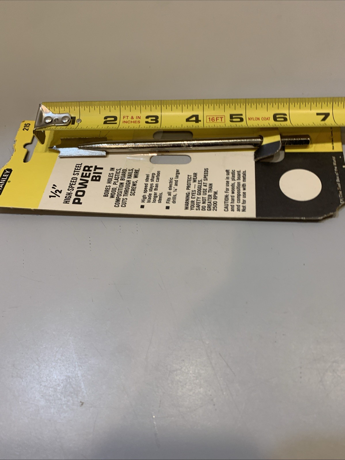 Stanley #215 1/2″ High-Speed Steel Power Drill Bit New In Package USA made