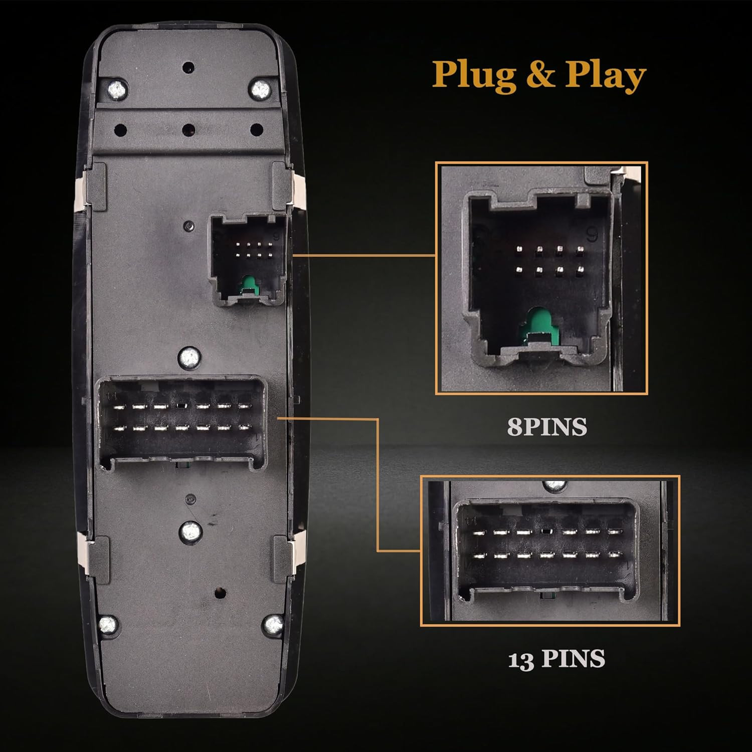 Driver Side Master Power Window Switch – 8Pins + 13Pins – Compatible with 2011-2