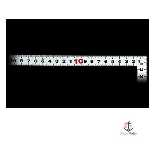 NEW Shinwa Sokutei Square Ruler Flat Type Silver 50cm Square Markings on Reverse
