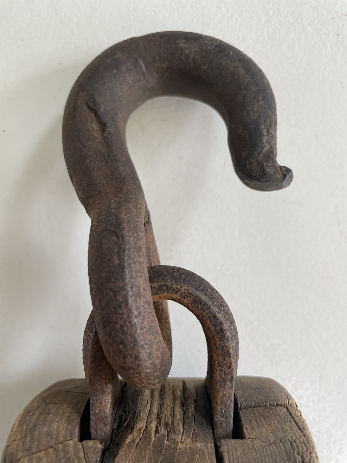 Vintage Wooden Snatch Block Double Pulley Farm Decor Nautical Ship Barn 15”