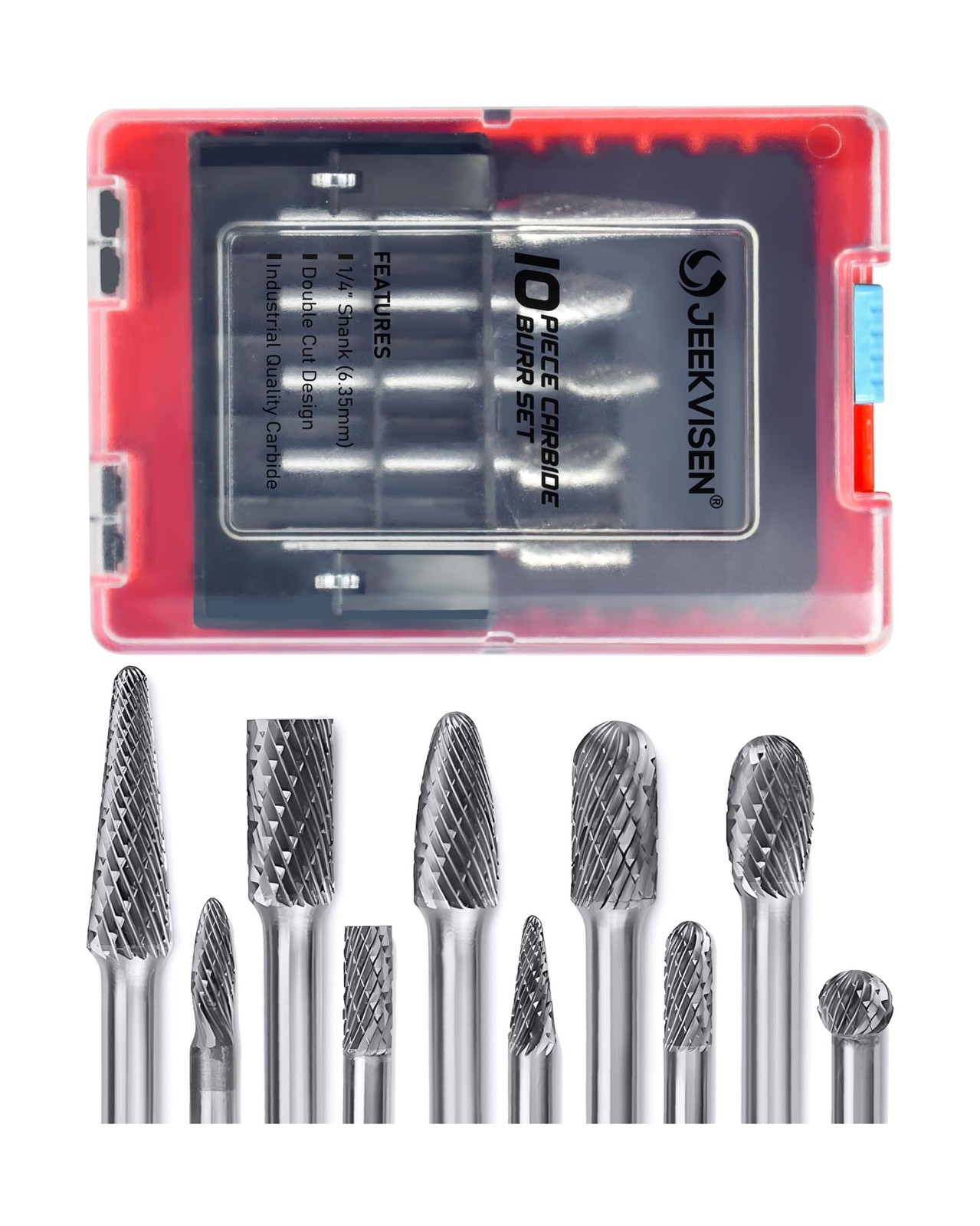 Carbide Burr Set, 10PCS 1/4″ Shank Die Grinder Bits 1/4″Shank 1… FAST USA SHIP