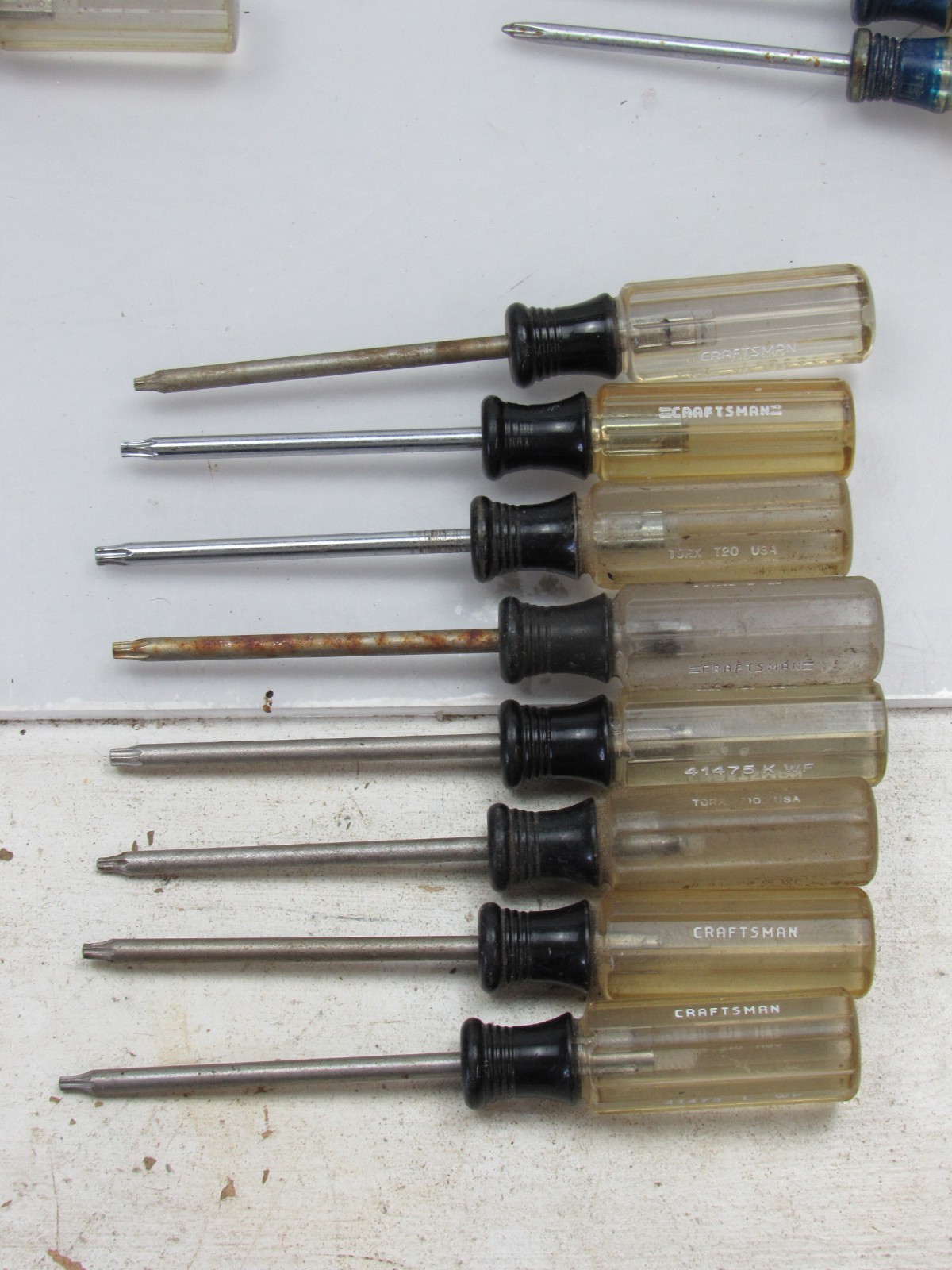 46 Vintage Craftsman Screwdriver Lot Slotted Phillips Torx USA Red Blue Clear